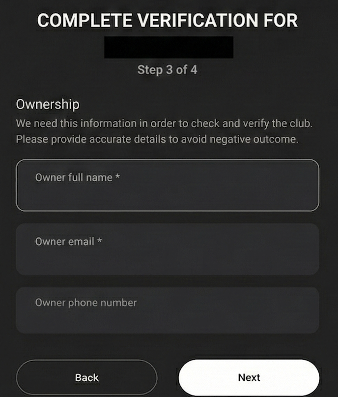 Club verifizieren Screenshot 5
